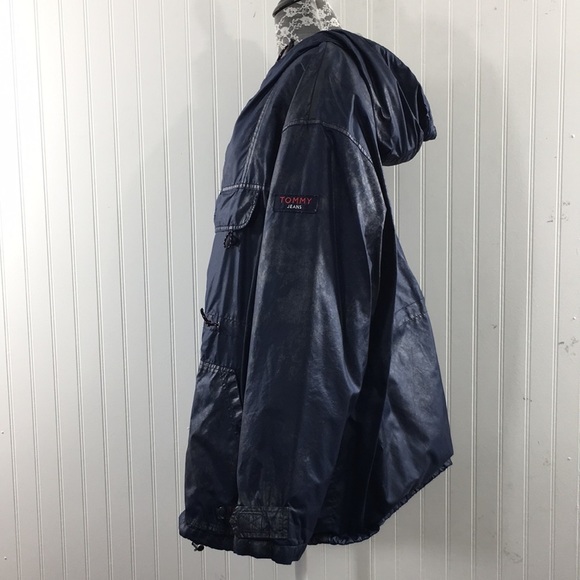 Tommy Jeans Blue Anorak Jacket Womens Large Hooded Pullover - Picture 4 of 15